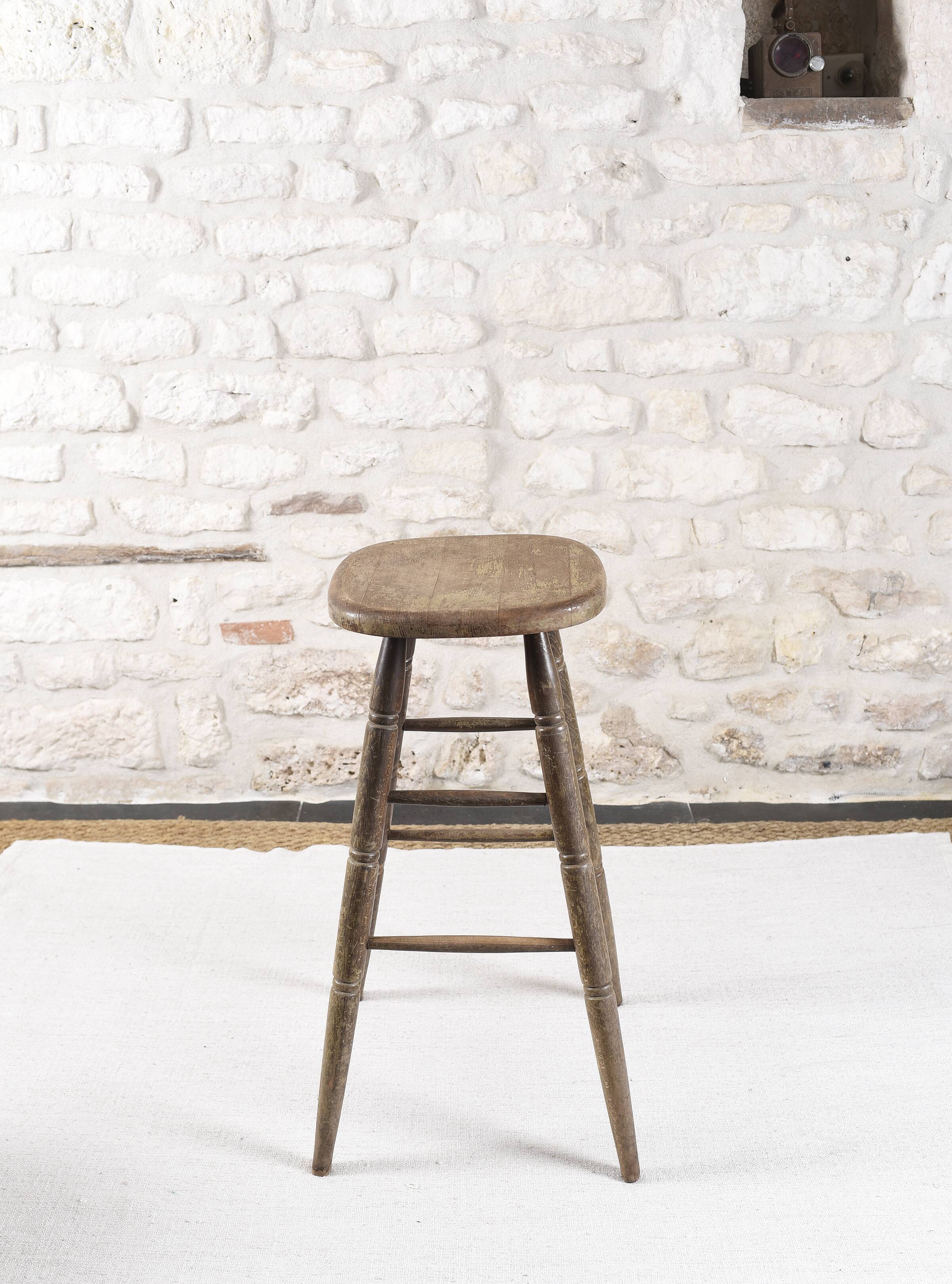 Large solid wood bar stool