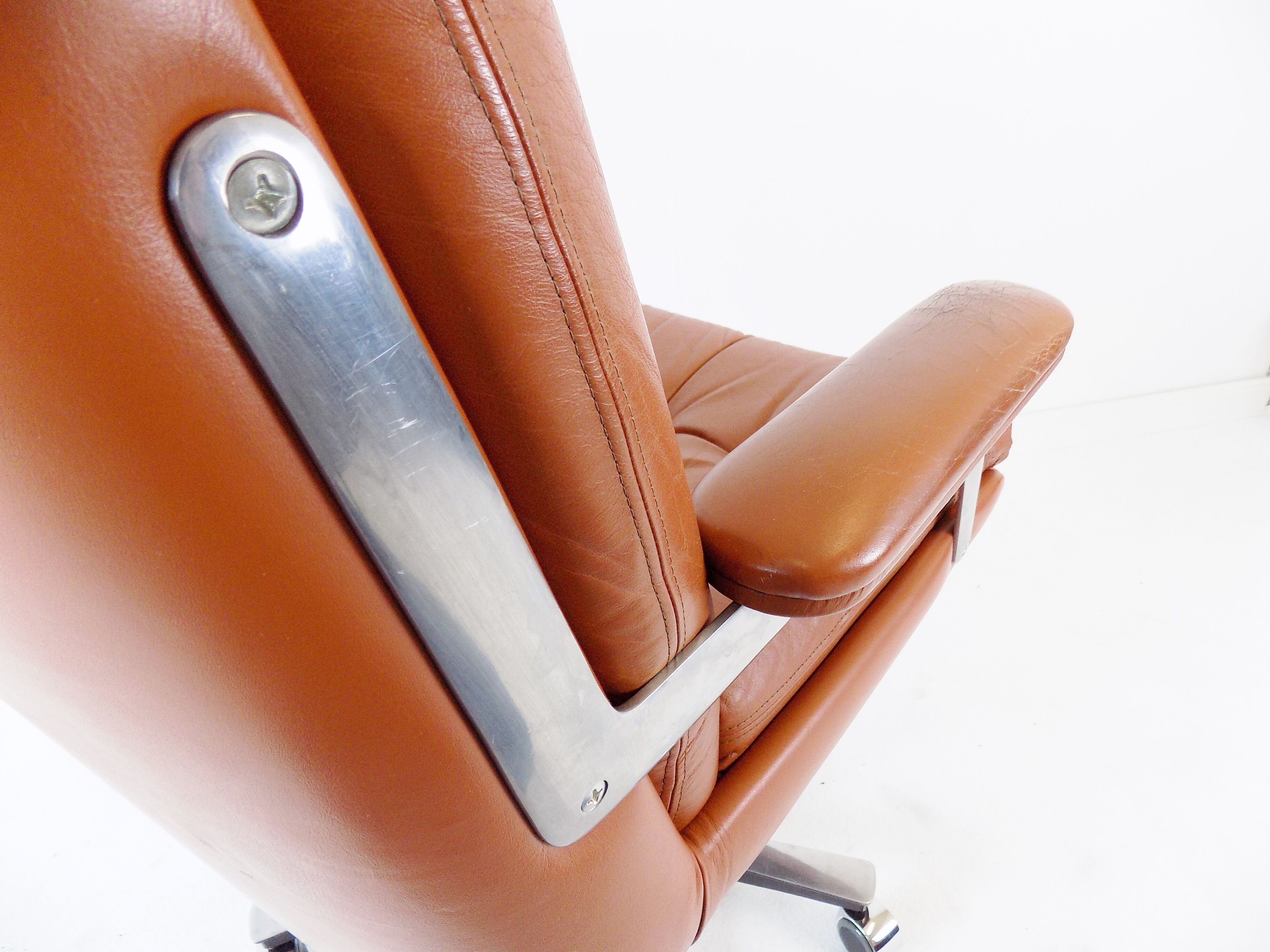 Ring Mekanikk leather office armchair 60's
