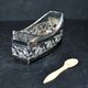Empire salt shaker in silver metal ALPACA Saleron Napoléon III shuttle laurel frieze