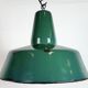 Large Industrial Green Enamel Factory Pendant Lamp, 1960s
