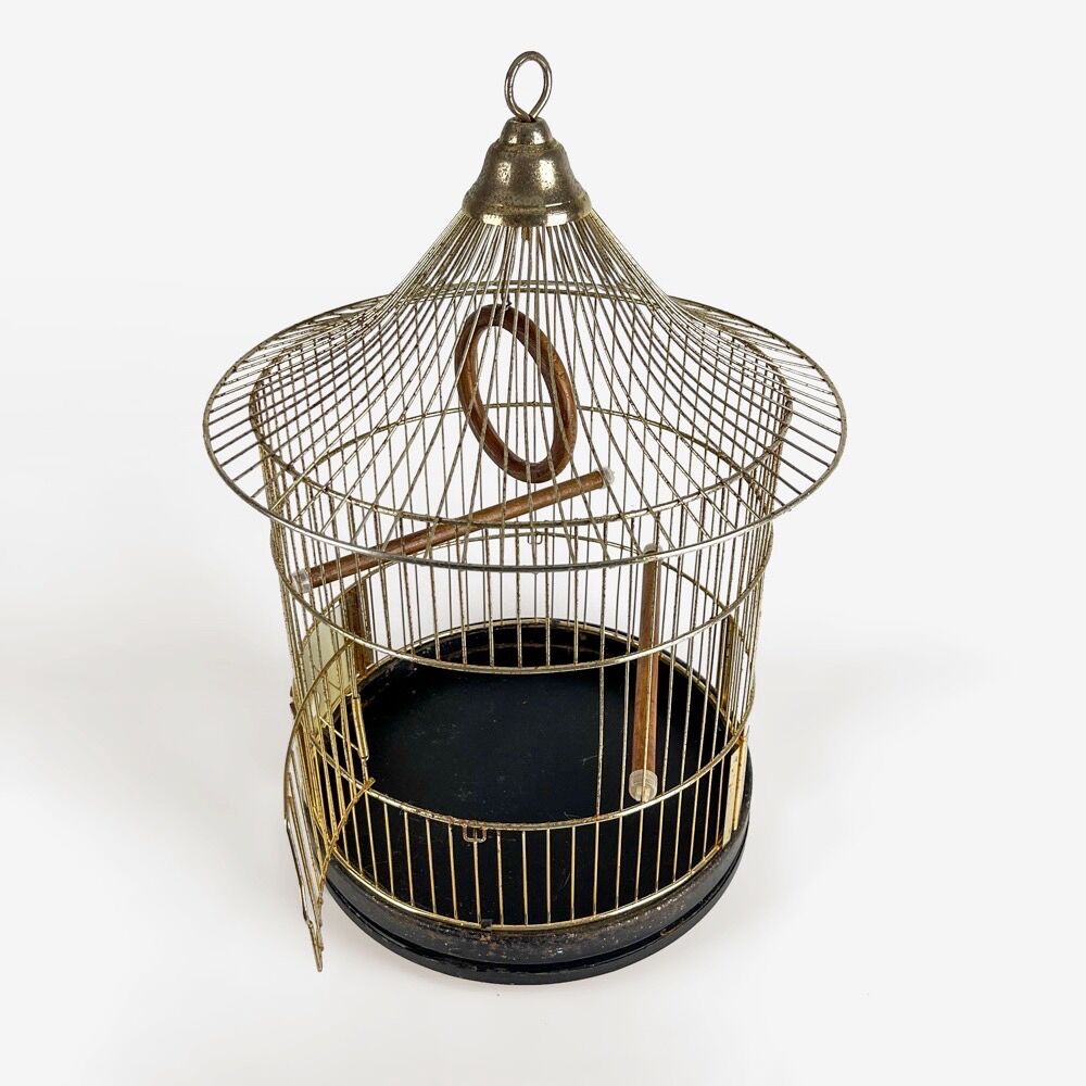 Golden bird cage with fine gold a.fay & co 1950