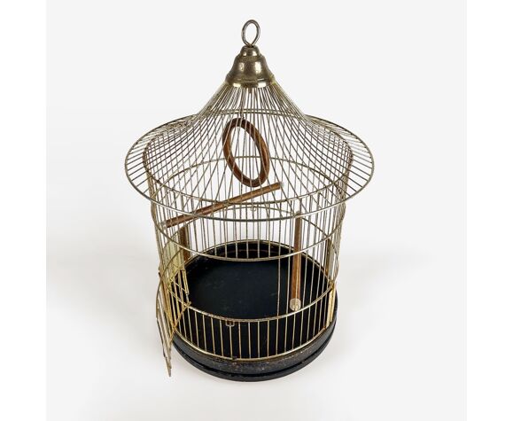 Cage à oiseau dorée à l'or fin a.fay & co 1950 | Selency