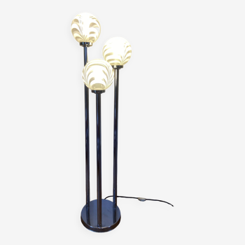 Designer floor lamp in Murano glass and chrome from the 60s by Toni Zuccheri