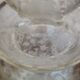 Very large glass punch vase engraved on pedestal, eighteenth