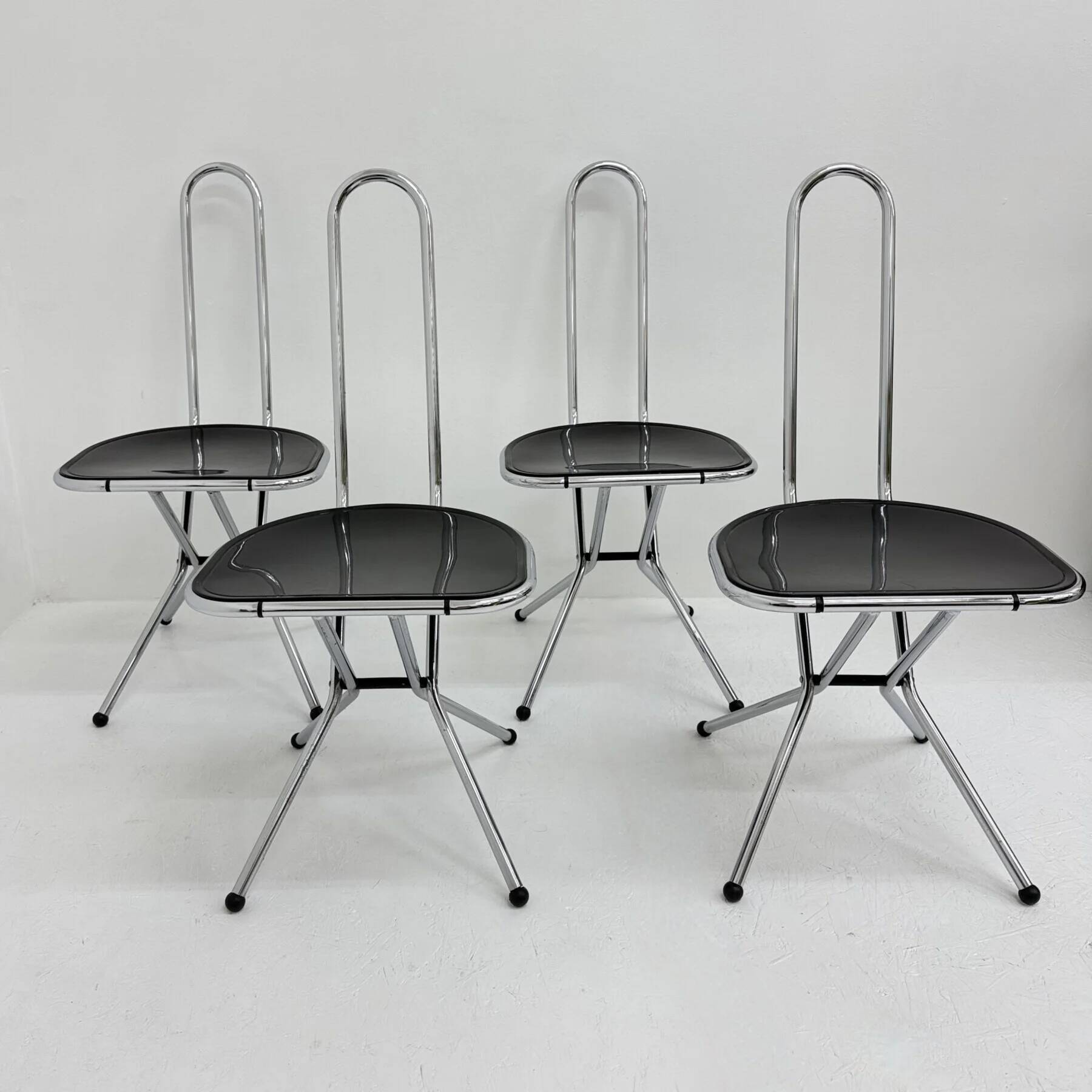 Set of 4 postmodern folding chairs by Niels Gammelgaard for Ikea, 1980s