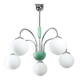 Lustre italien en chrome et opalin du milieu du siècle