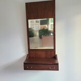 Miroir scandinave vintage teck palissandre années 1970