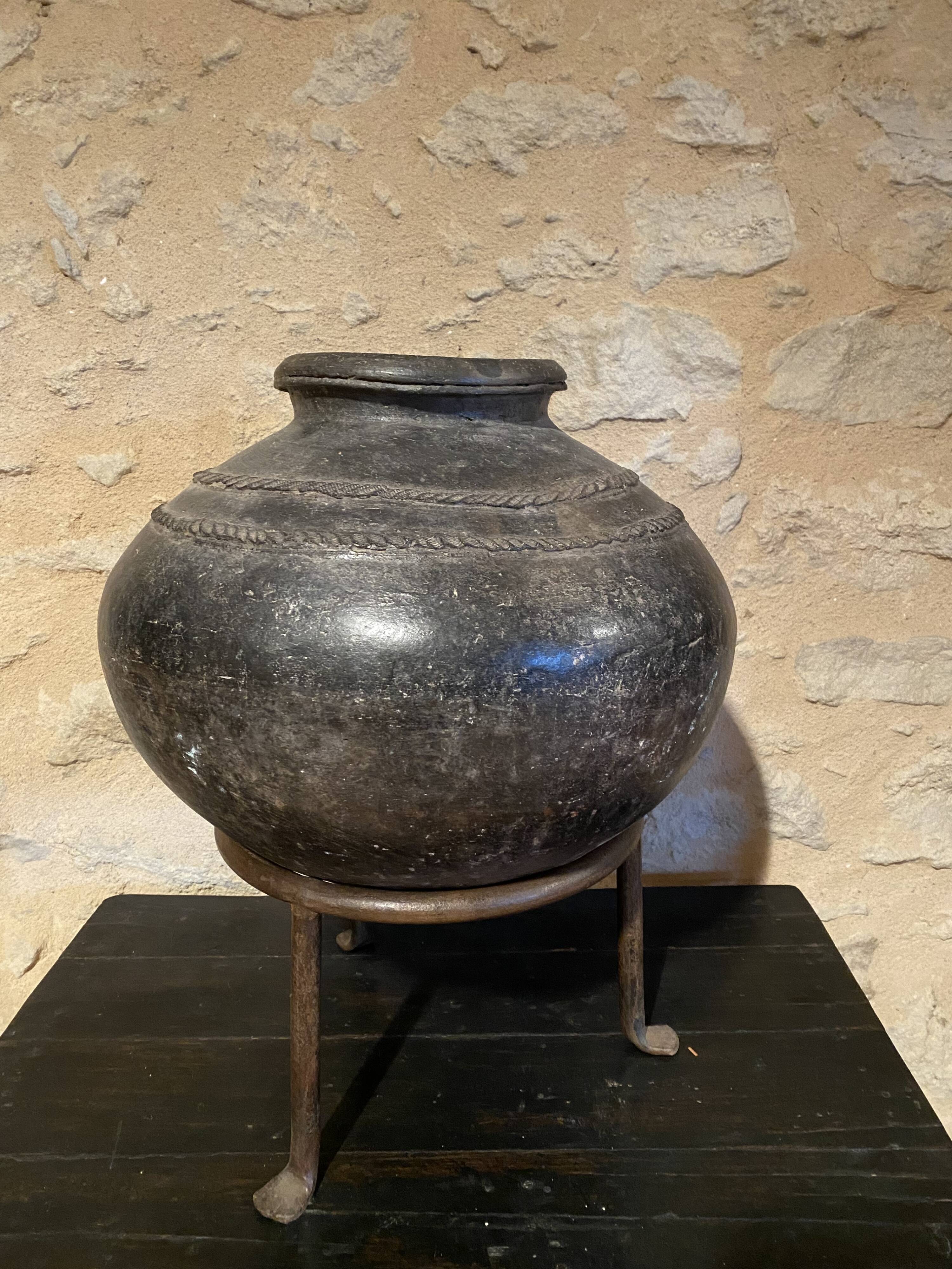 Old Indian terracotta jar