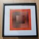 Tableau Op Art Victor Vasarely - Vintage Screen Print from the 70s Framed