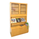 Tall LP display cabinet with glass doors and magazine shelf from Sweden