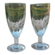 2 verres anciens à absinthe de bistrot, verre épais base torsadée XIXème