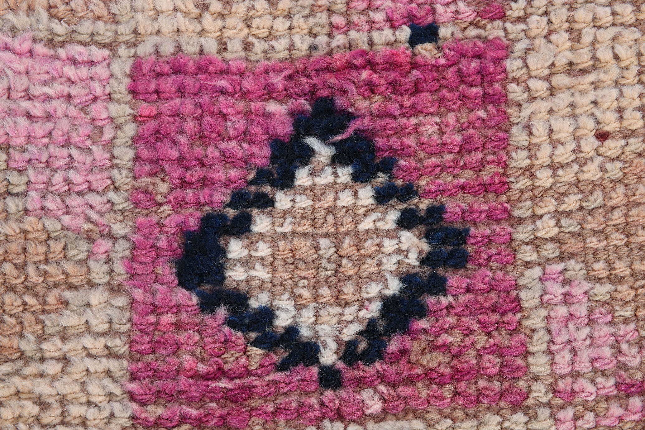 3x10 pastel pink & blue vintage rug