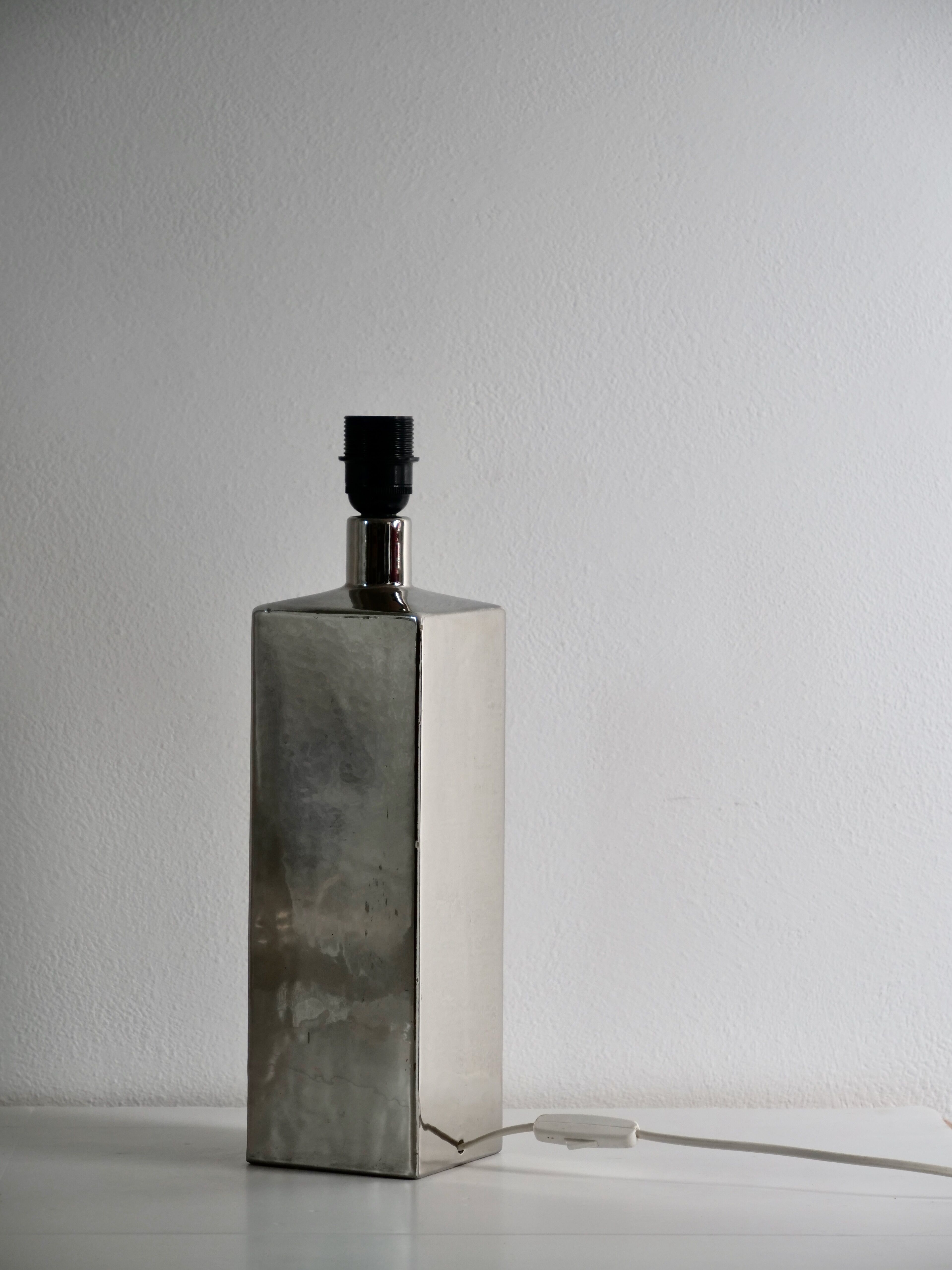 Italian design lamp in chrome ceramic