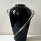 Large mouth-blown glass vase (black amethyst)