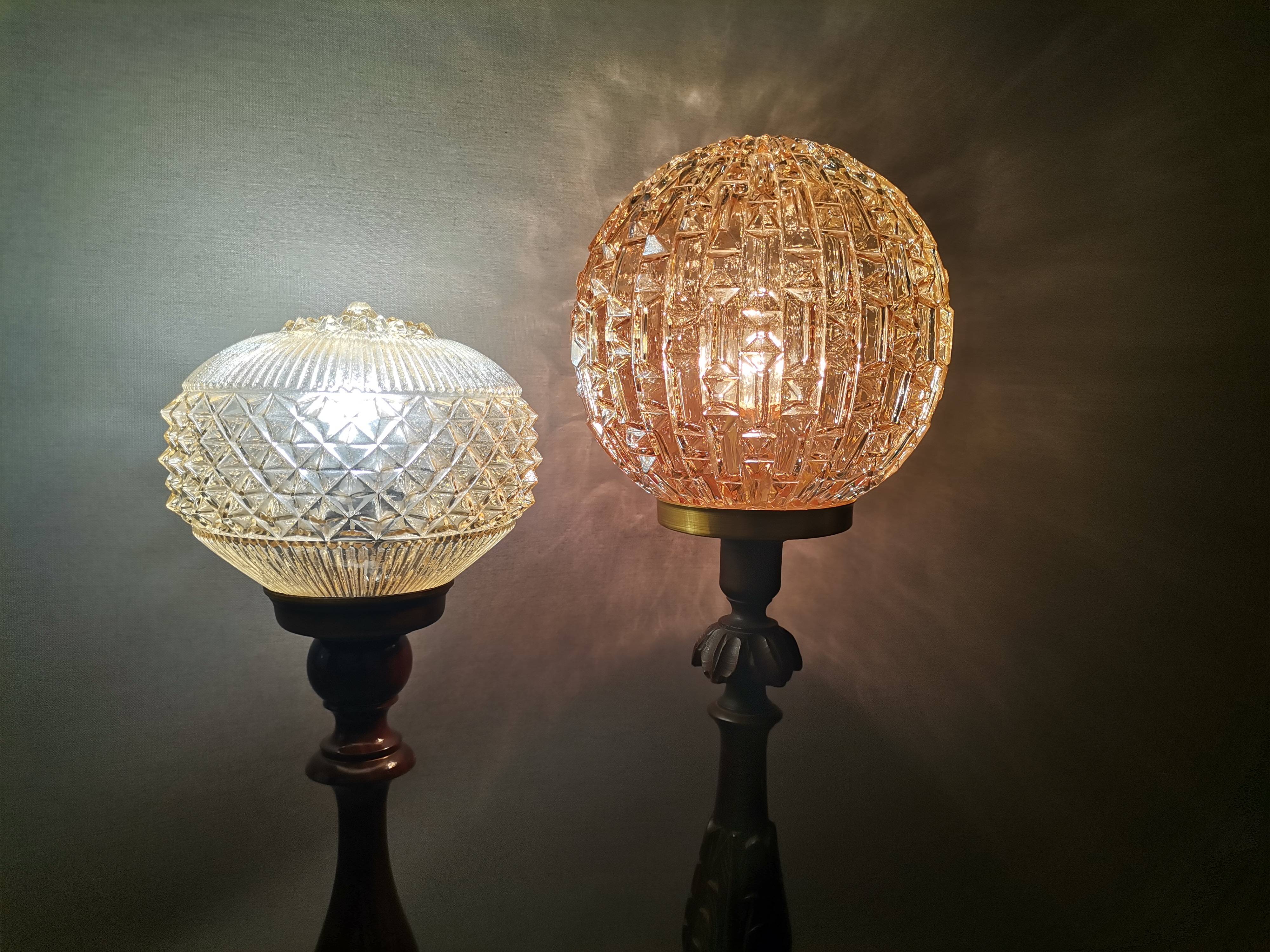 Pair of portugese wooden lamp