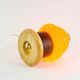 Vintage table lamp in orange glass and black perforated metal 70s