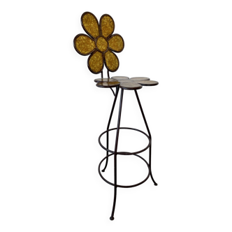 Tabouret de bar fleur. vers 1960.