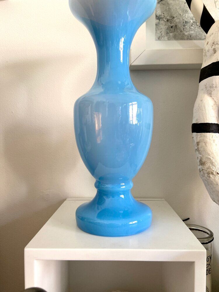 Blue opaline vase