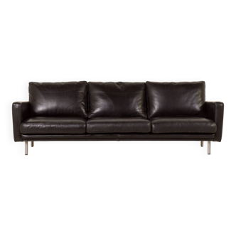 Herman Miller attr. to black leather mid century sofa