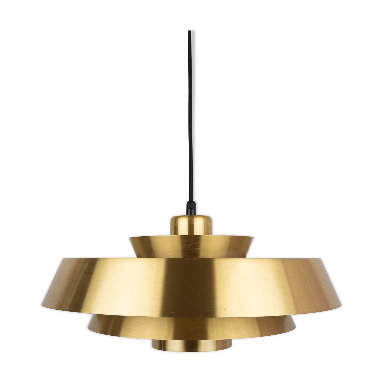 Danish vintage brass pendant lamp by Jo Hammerborg, Fog og Mørup, 1963
