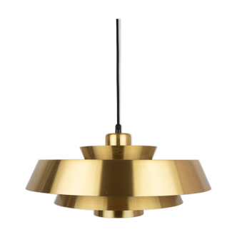 Danish vintage brass pendant lamp by Jo Hammerborg, Fog og Mørup, 1963