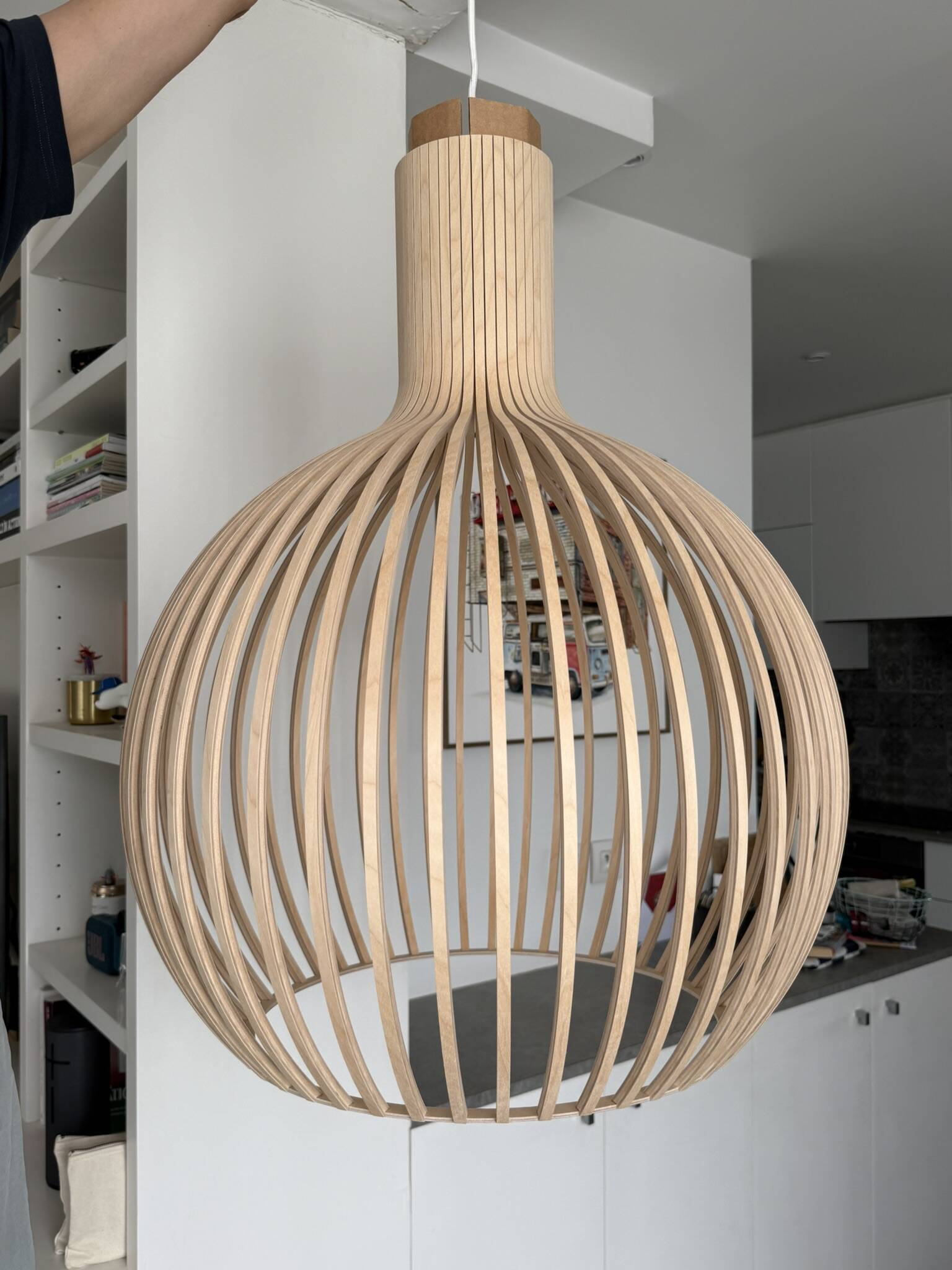 Suspension octo secto 4240 bouleau naturel - ø54cm - neuf