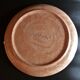 Vintage glazed terracotta ceramic plate signed Olivier