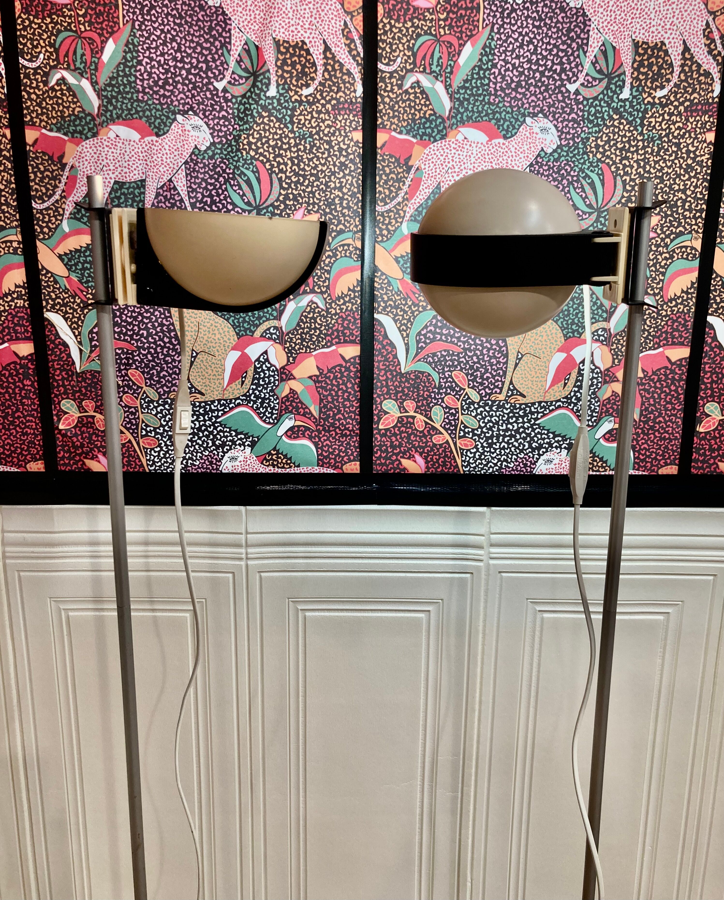 A pair of modular design floor lamps from the 1960s.