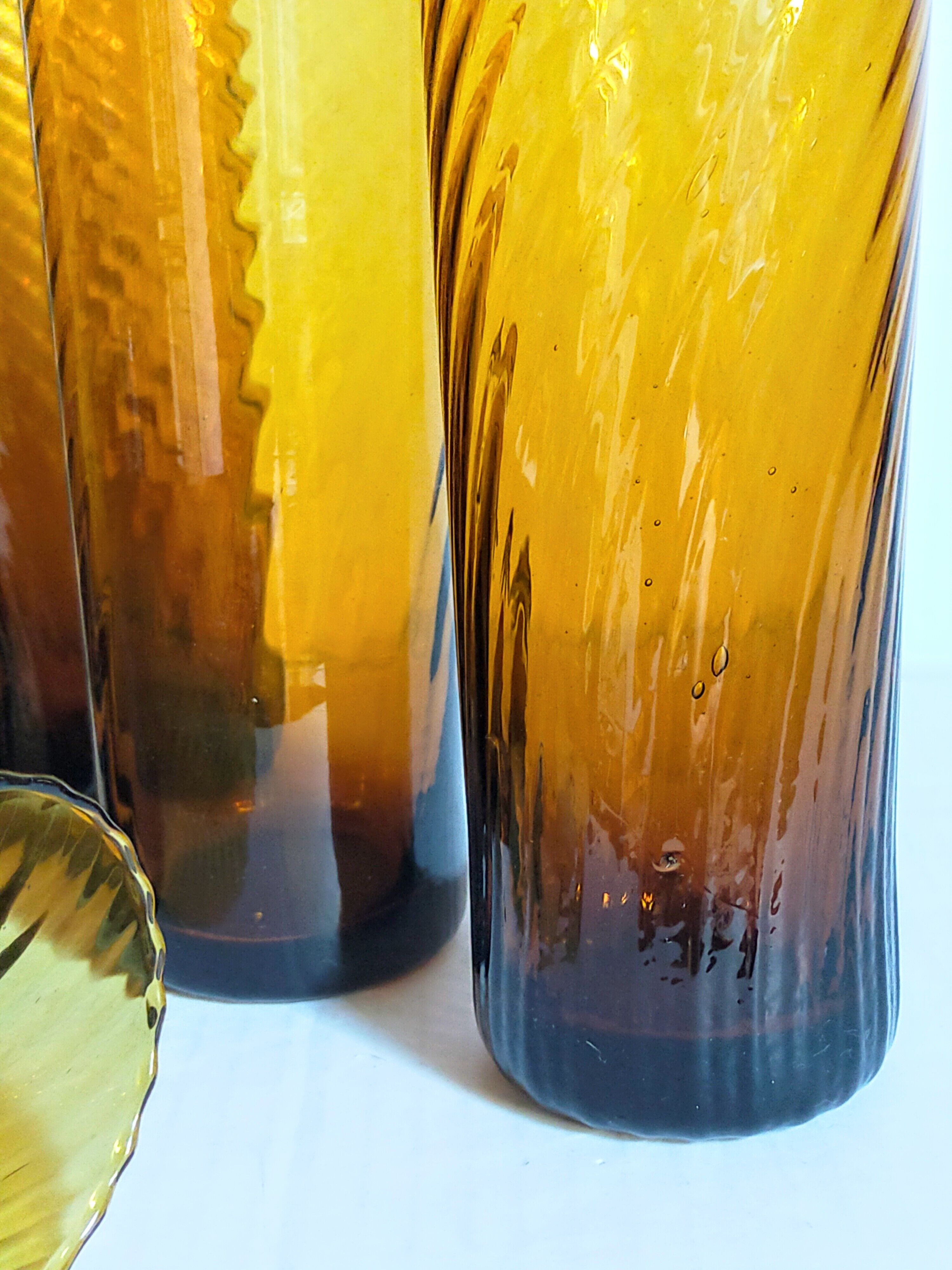 Lot de six verres en verre soufflé