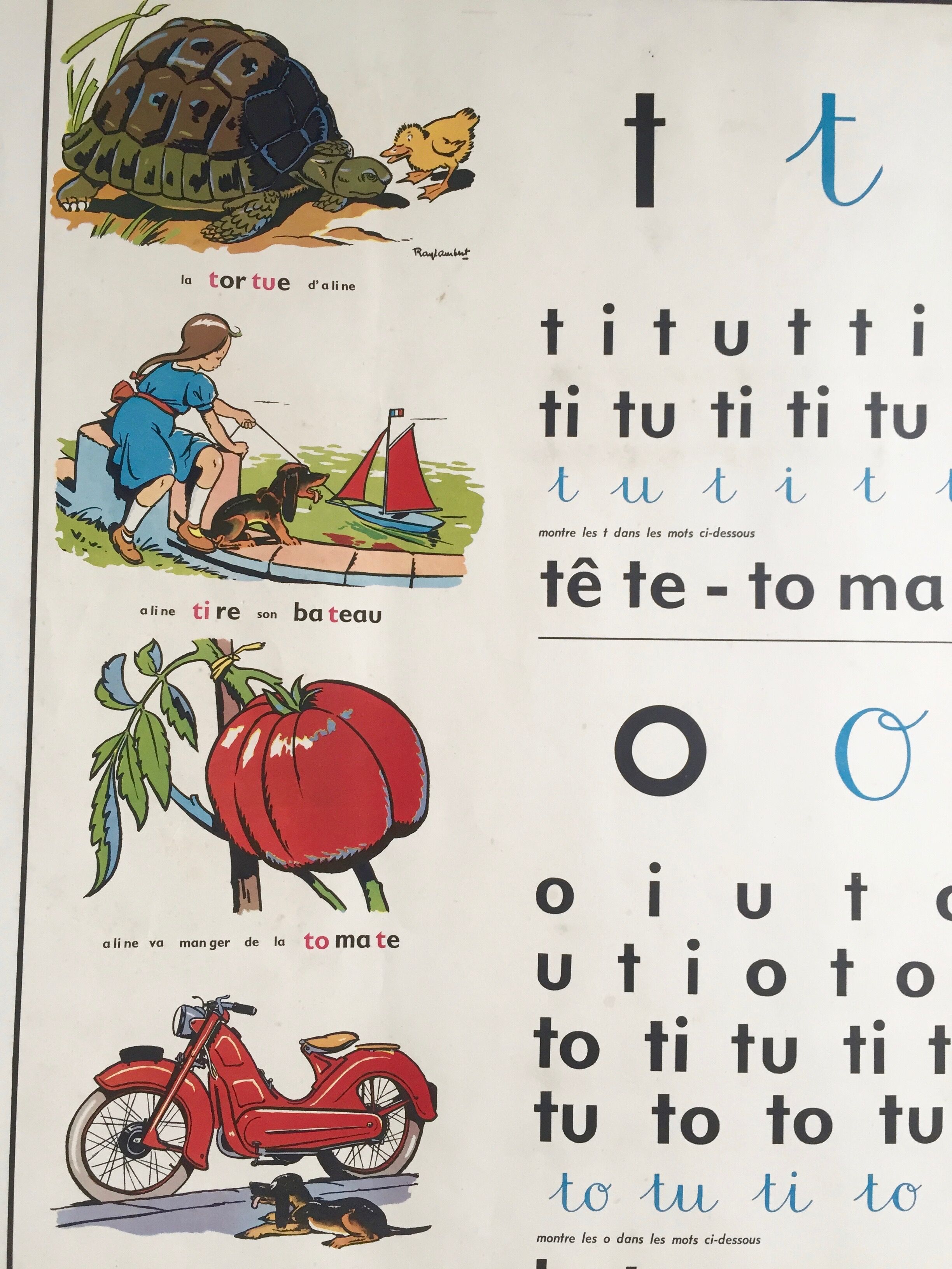 Affiche scolaire "t,ti,tu"