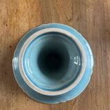 Blue earthenware footed bowl