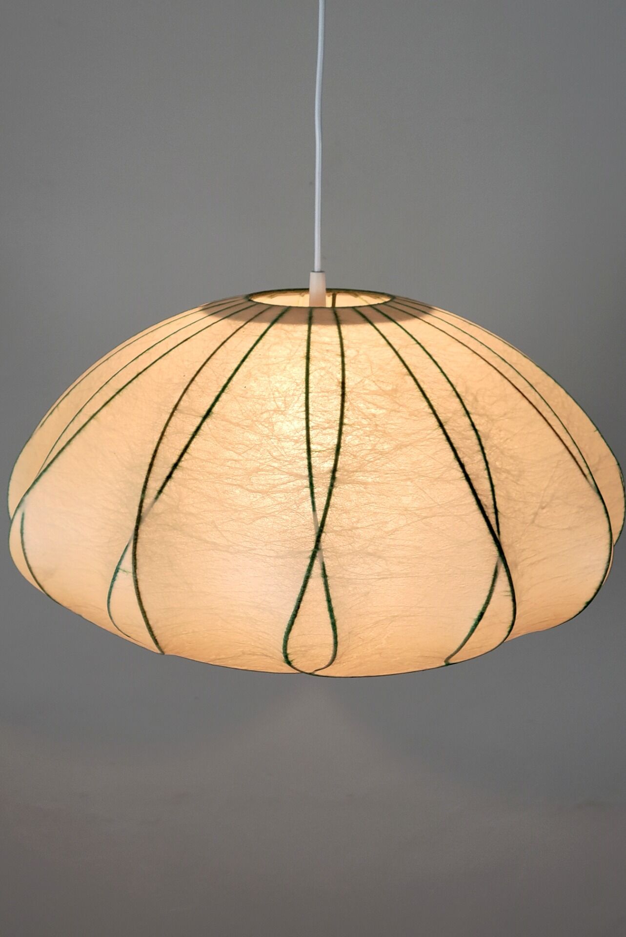 Large vintage Cocoon hanging lamp by Goldkant Leuchten