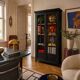 Armoire parisienne noire vitrée rénovée