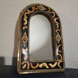 Oriental metal and bone mirror