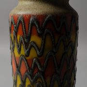 Vase fat lava VEB Haldensleben, zigzag, Allemagne de l'Est, années 1960