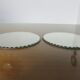 Pair of round bevelled mirrors years 40/50 -  18x18cm