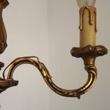 French Antique Art Nouveau Style 3-Light Quality Bronze Chandelier
