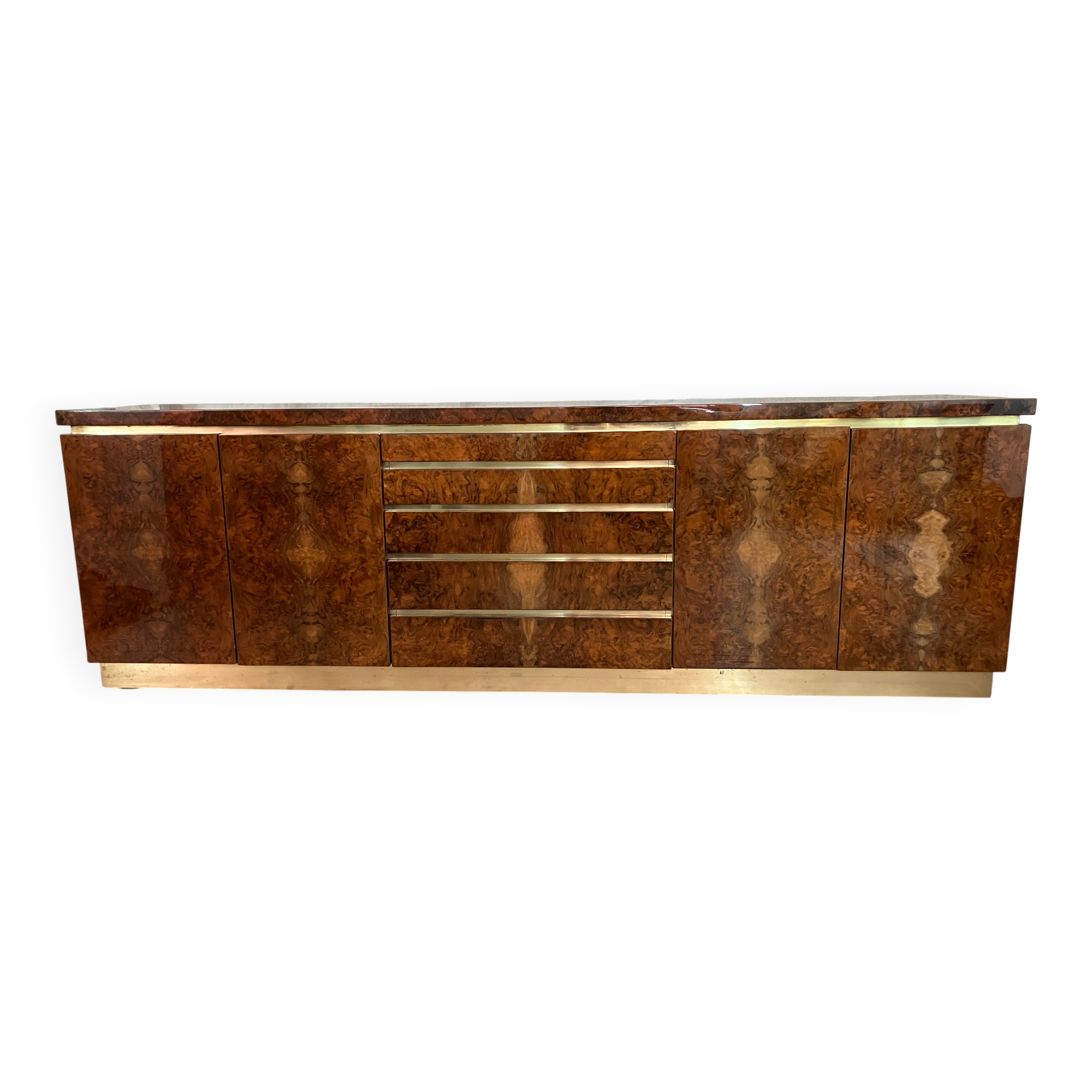 1970s sideboard in walnut burl