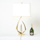 Paire de lampes en laiton cristal de roche signées Willy Daro