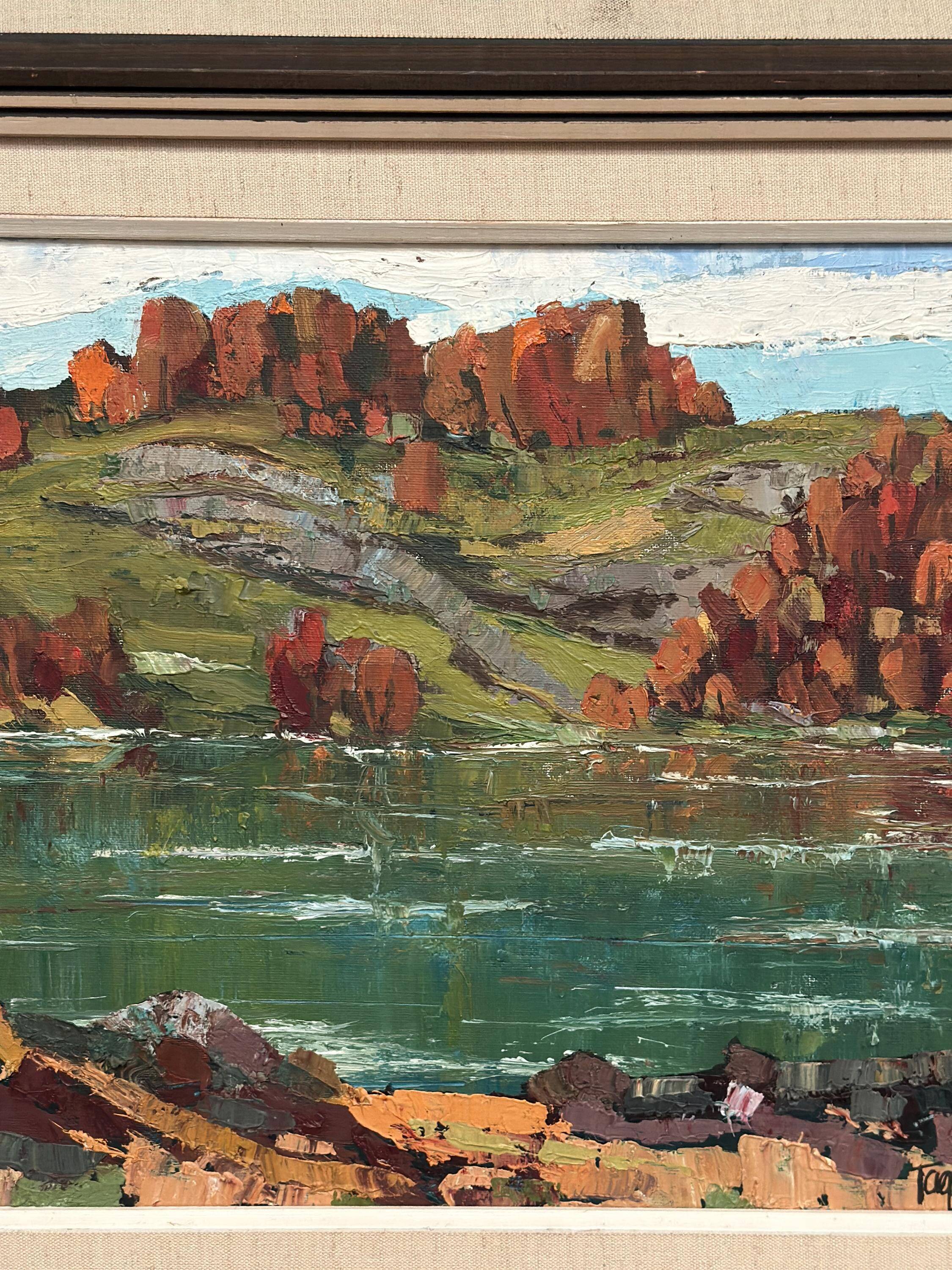 Swedish Oil On Canvas – “River View” By Tage Törngren