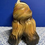 Italian Majolica Shitzu Dog Sculpture by Bravo Italy 1970