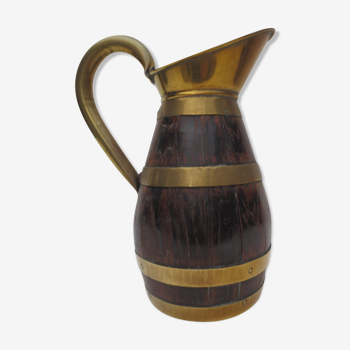 Wooden and brass pitcher