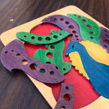 Wooden puzzle peacock pattern