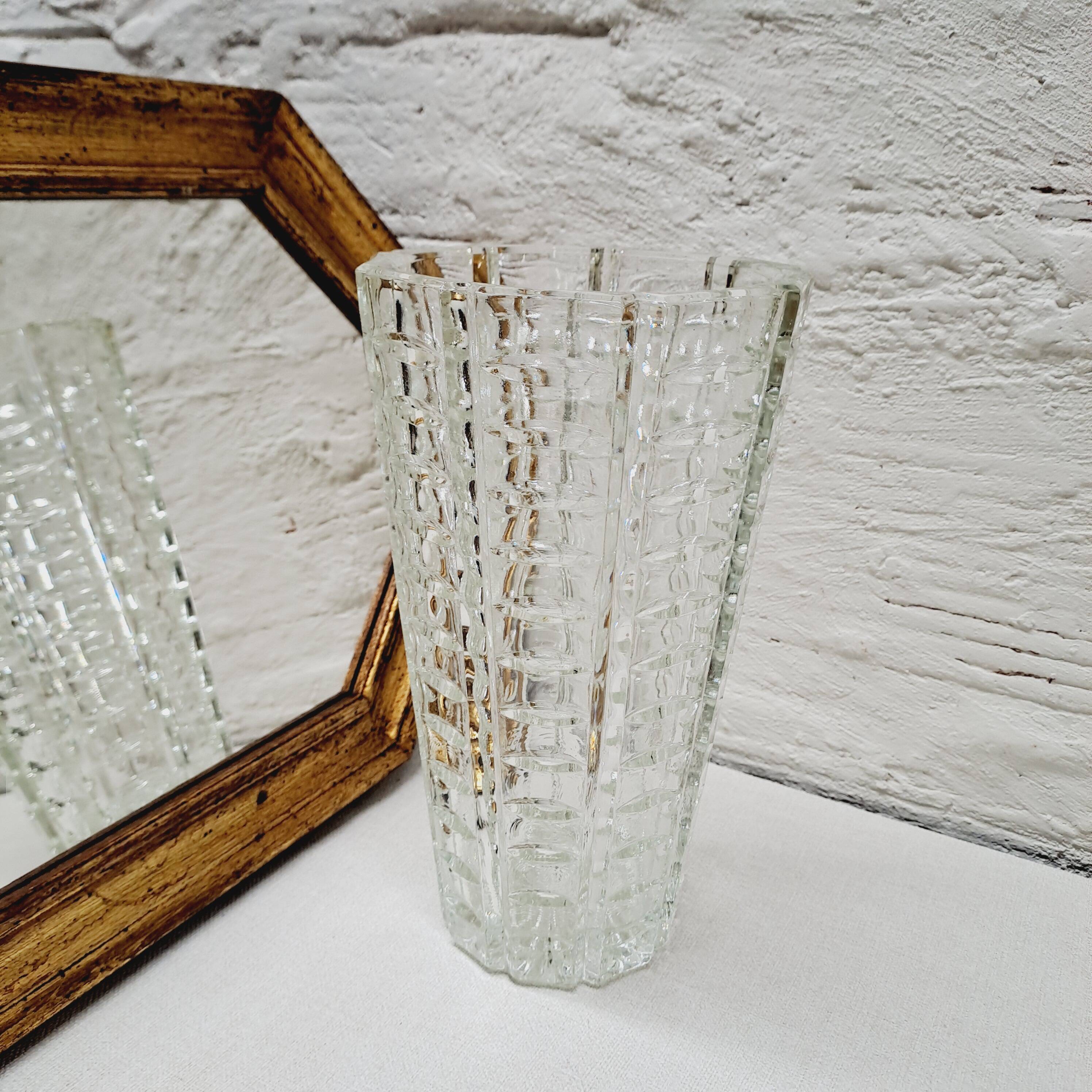Vase verre ciselé Années 70