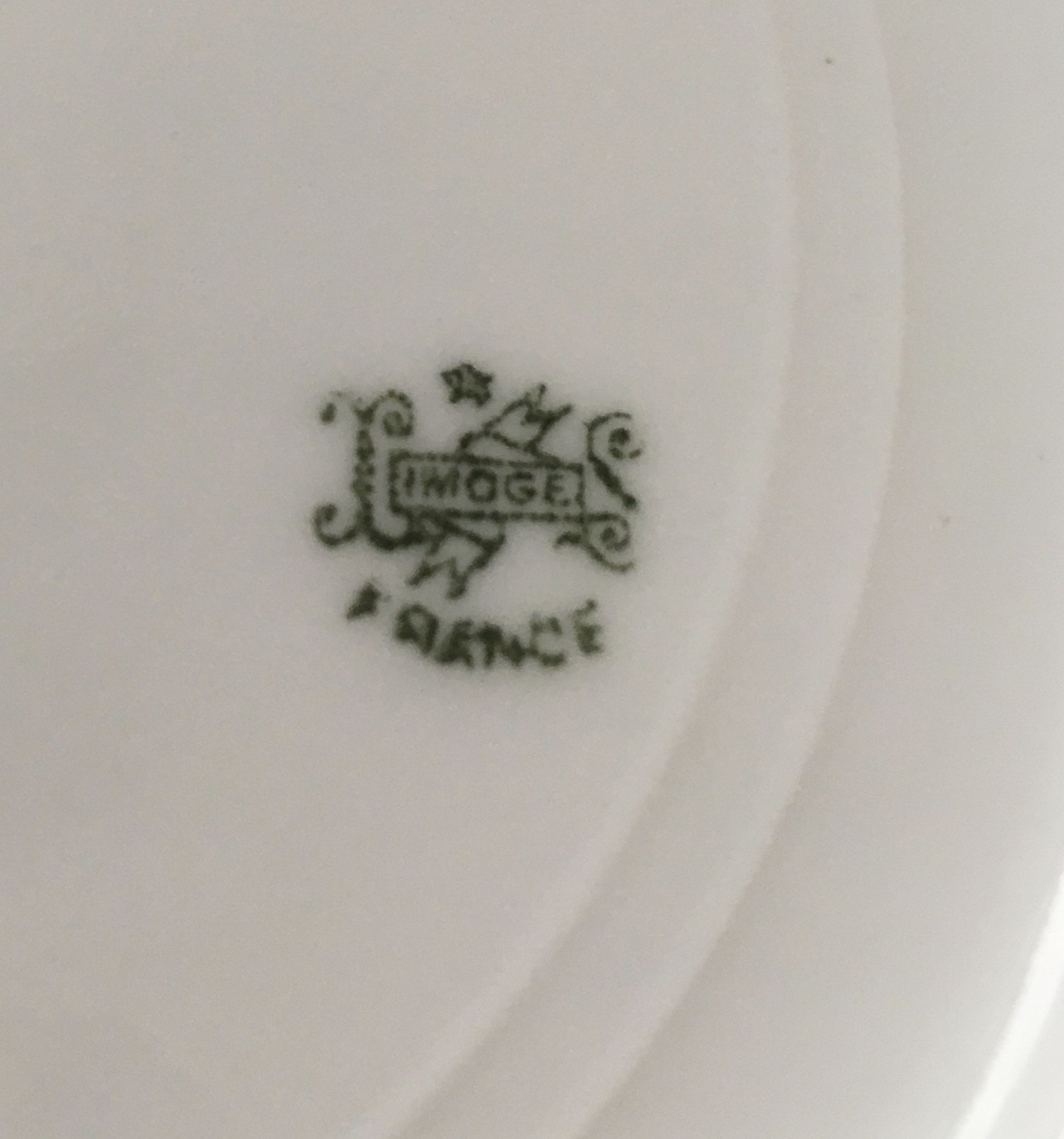set of 9 plates Clématites porcelain Limoges Art Nouveau