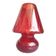Diamond-Cut “Ballotton” Pattern Red Murano-Style Glass Lamp, Contemporary