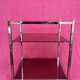 VINTAGE 1970 RECTANGULAR COFFEE TABLE WITH SQUARE CHROME TUBES AND 3 SHELVES