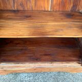 Parisian wardrobe in raw wood with engraved glass from 1920.