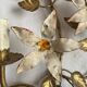 Grande applique fleurs et feuillage en métal doré années 50-60