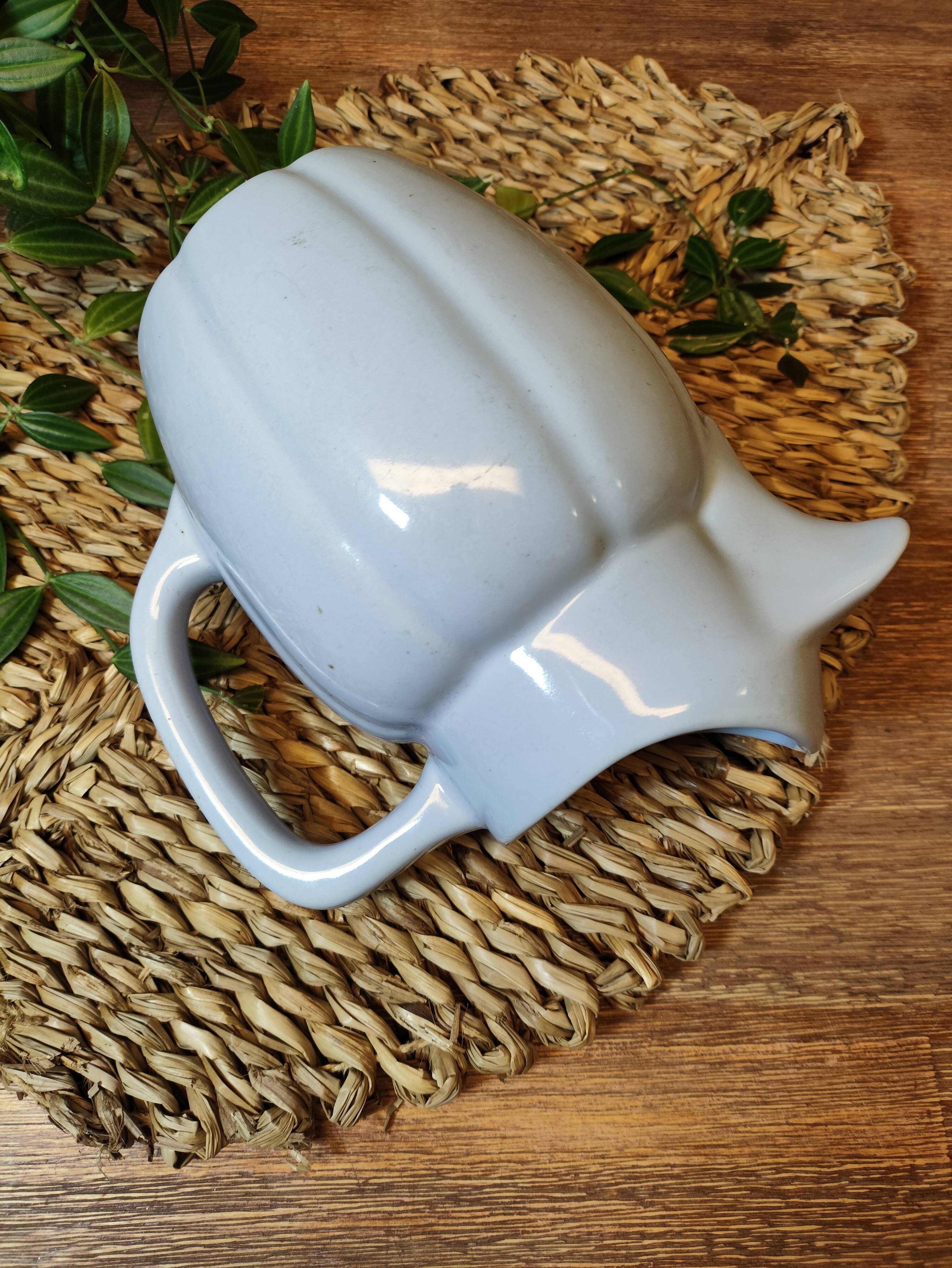 Vintage Lavender Blue Ceramic Pitcher